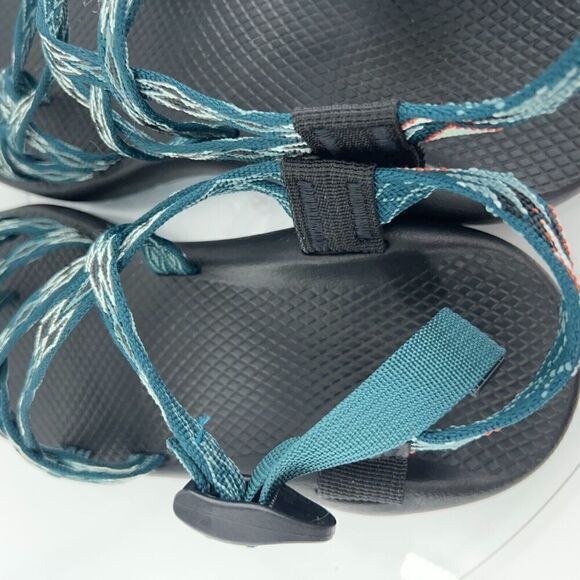 Chaco Women ZX/2 Sandal Size 10 Outdoor Hike Teal Strappy Thong Adjustable Shoe - Picture 12 of 14